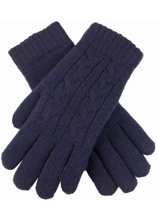 Dents Women's Cable Knit Gloves In Navy