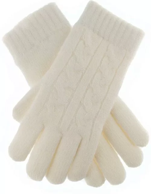 Dents Women's Cable Knit Gloves In Winter White