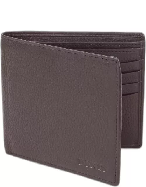 Dents Pebble Grain Leather Slim Billfold Wallet With Rfid Blocking Protection In Chocolate
