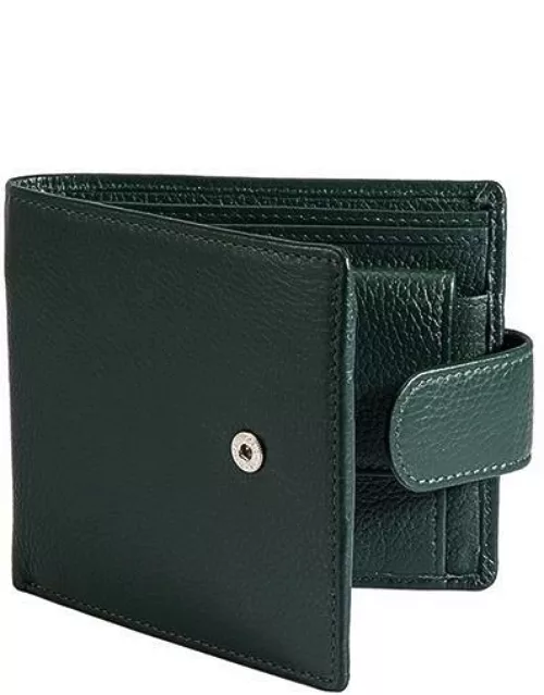 Dents Pebble Grain Leather Billfold Wallet With Rfid Blocking Protection In Bottle Green