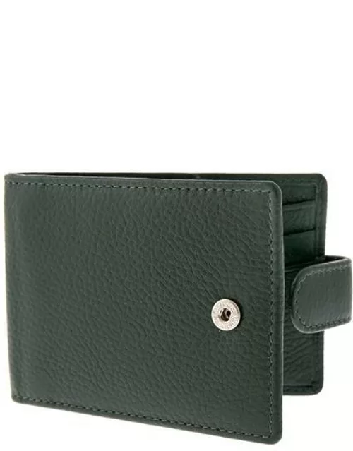 Dents Pebble Grain Leather Credit Card Holder With Rfid Blocking Protection In Bottle Green