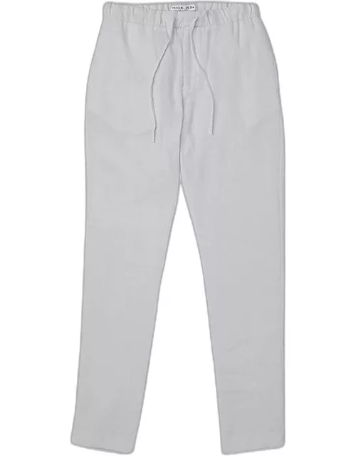 Oscar Linen Trousers Light Melange Grey