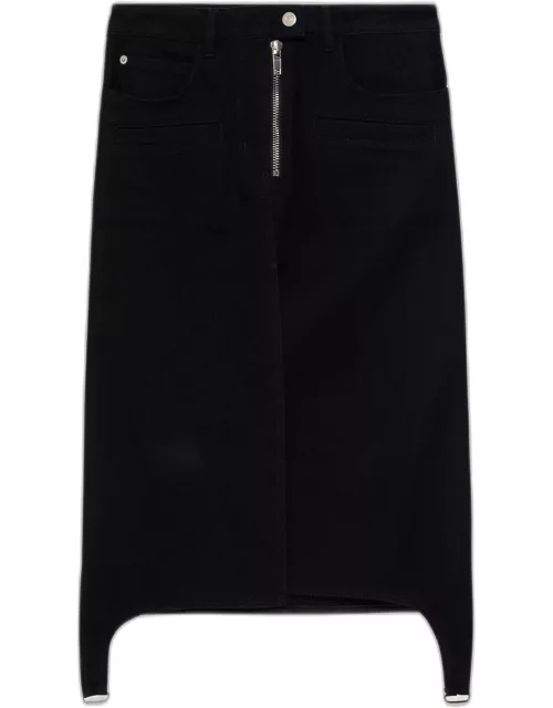 Denim Skirt with Suspender Detai