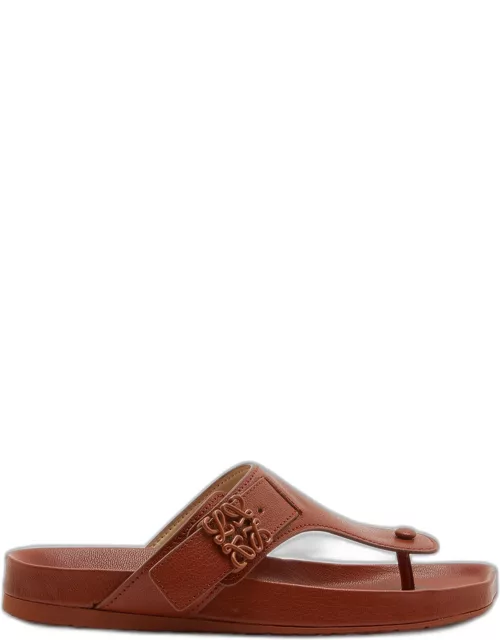 Leather Medallion Comfort Thong Sandal