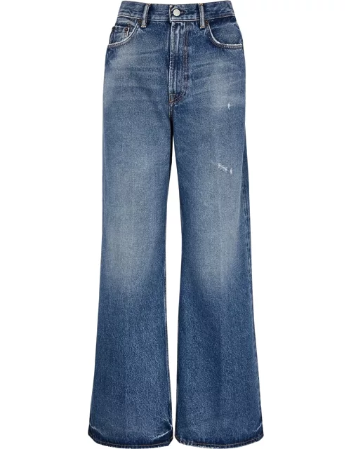 Acne Studios Distressed Wide-leg Jeans - MID BLU