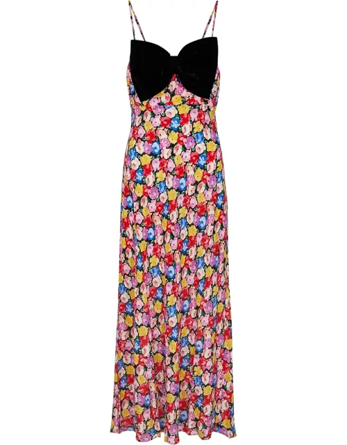 Rixo Leanna Bow-embellished Floral-print Dress - Multicoloured