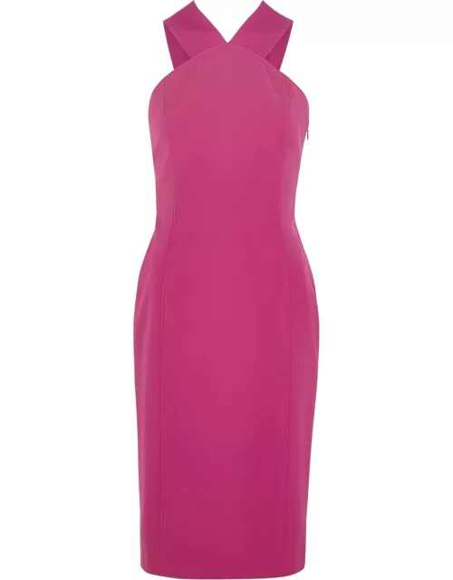 Boutique Moschino Halterneck Jersey Midi Dress - Dark Pink