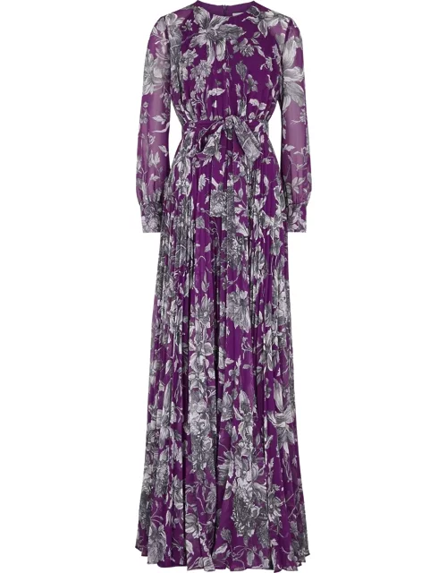 Erdem Lindsey Printed Chiffon Maxi Dress - Purple