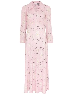 Rixo Cosmos Floral-print Midi Dress - Pink