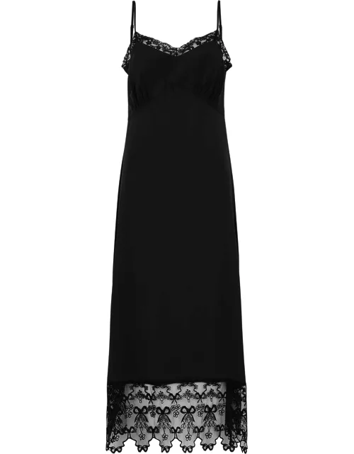 Simone Rocha Lace-trimmed Midi Dress - Black