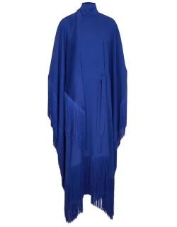 Taller Marmo Mrs Ross Fringed Crepe De Chine Dress - Blue - One