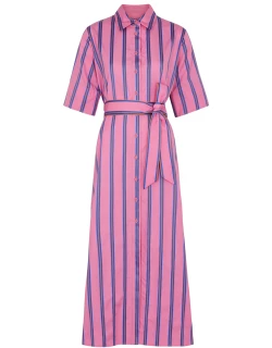 Evi Grintela Valerie Striped Cotton Shirt Dress - Pink