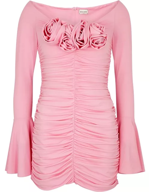 Magda Butrym Ruched Stretch-jersey Mini Dress - Pink