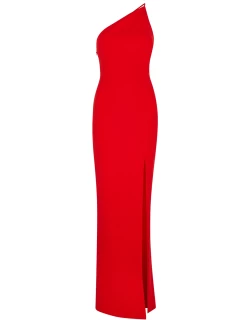 Solace London Petch One-shoulder Maxi Dress - RED