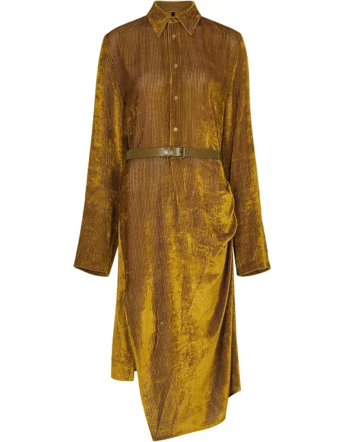 Petar Petrov Adelio Silk-blend Corduroy Shirt Dress - Gold