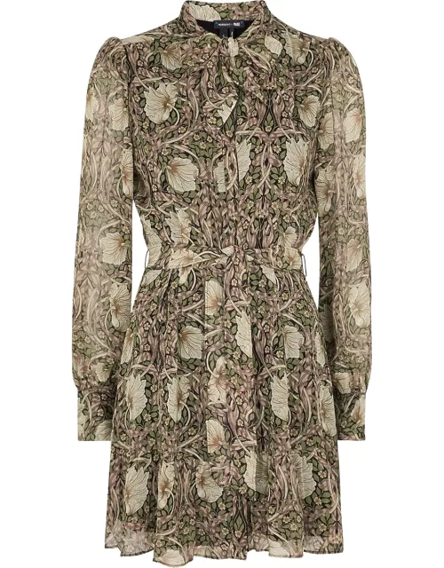 Paige X Morris & Co. Vittoria Printed Silk-georgette Dress - Brown