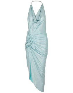 IN The Mood For Love Pauline Ariel Iridescent Stretch-jersey Midi Dress - Blue