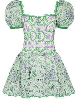 Charo Ruiz Yara Broderie Anglaise Cotton-blend Mini Dress - Lilac