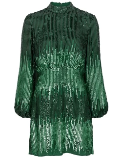 Rixo Samantha Sequin Mini Dress - Green