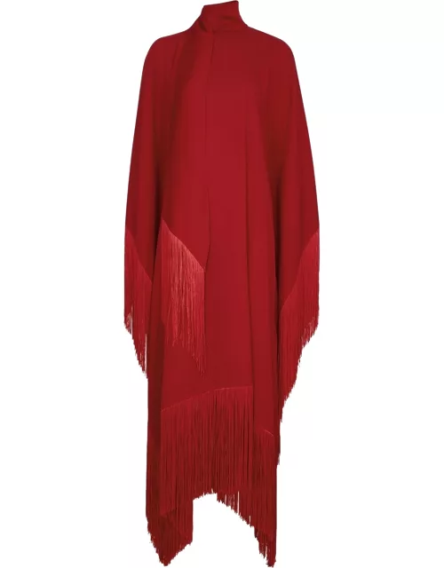 Taller Marmo Mrs Ross Fringed Crepe De Chine Dress - RED - One