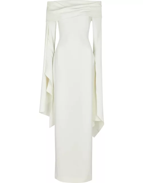 Solace London Arden Off-the-shoulder Draped Maxi Dress - Cream