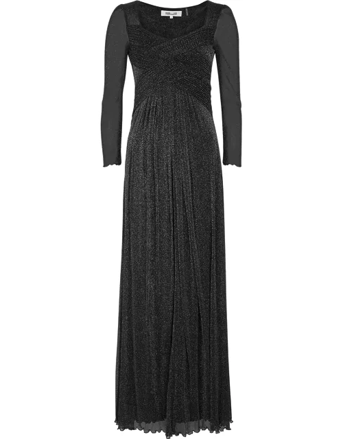 Diane Von Furstenberg Remy Ruched Tulle top - Black - XL (UK16 / XL)