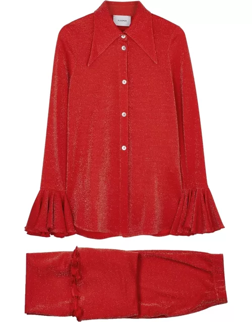 Sleeper Lurex Pyjama Set - RED