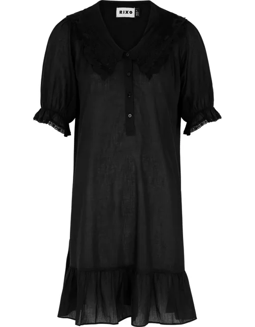 Rixo Nanette Cotton Night Dress - Black