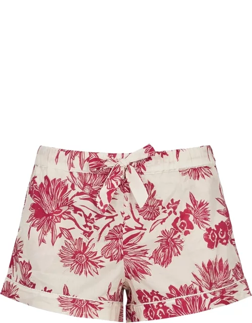 Desmond & Dempsey Cactus Flower Cotton Pyjama Shorts - Pink