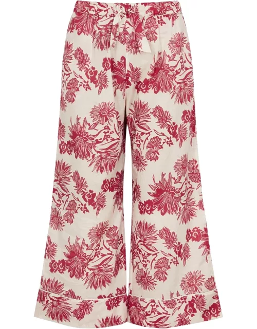 Desmond & Dempsey Cactus Flower Cotton Pyjama Trousers - Pink