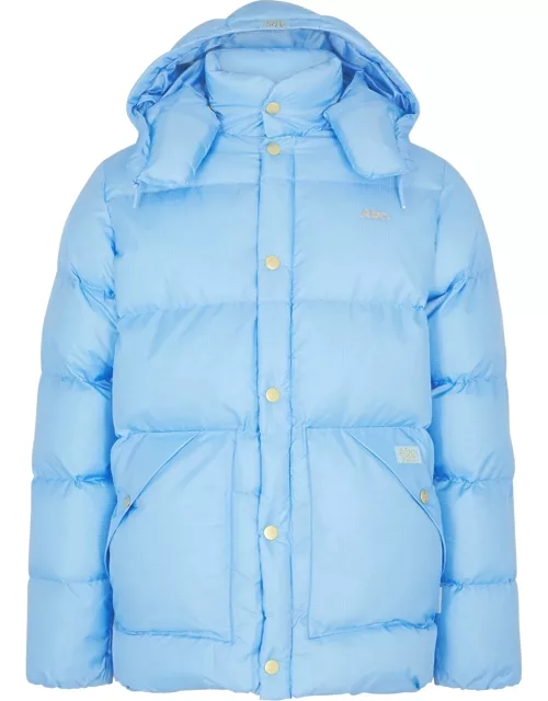 Advisory Board Crystals Quilted Glossed Nylon Jacket - Blue