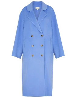 Loulou Studio Borneo Double-breasted Wool-blend Coat - Blue