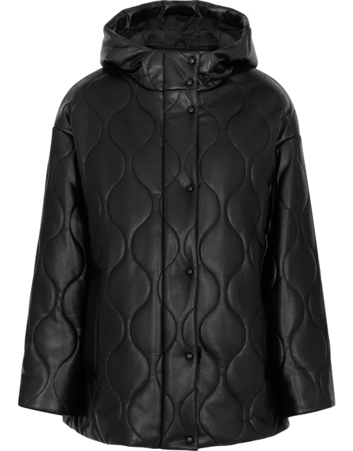 Stand Studio Everlee Quilted Faux Leather Coat - Black