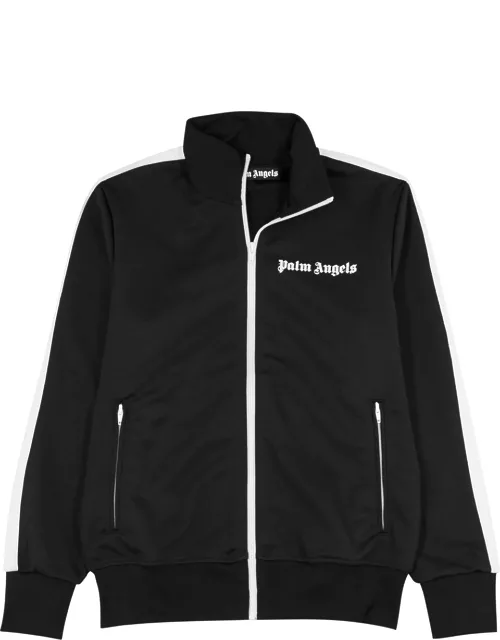 Palm Angels Striped Jersey Track Jacket - Black And White