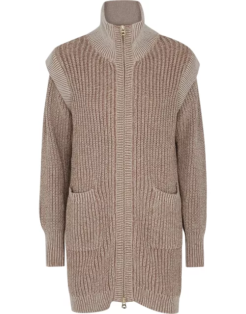 Varley Tori Ribbed-knit Cotton Jacket - Brown