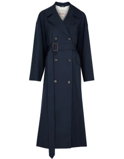 Max Mara The Cube The Cube Atrench Cotton-blend Trench Coat - Navy