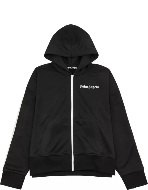 Palm Angels Logo-print Hooded Jersey Track Jacket - Black