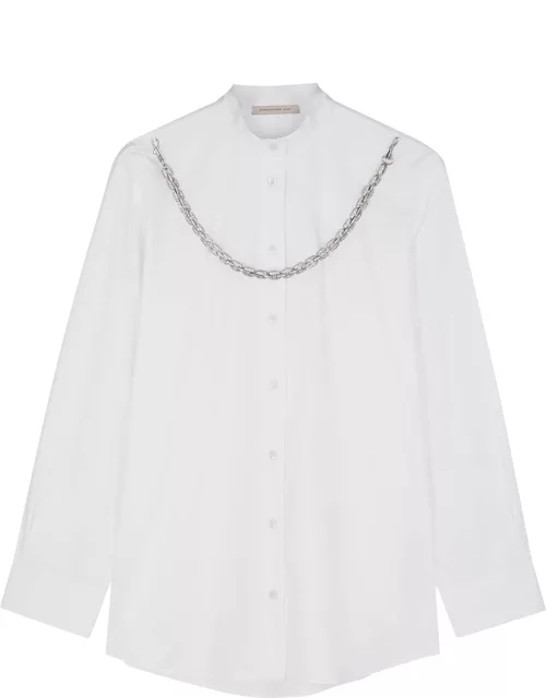 Christopher Kane Chain-embellished Cotton-poplin Shirt - White