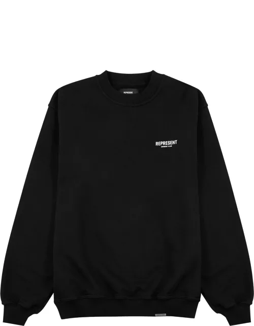 Represent Owners Club Logo Cotton Sweatshirt - Black