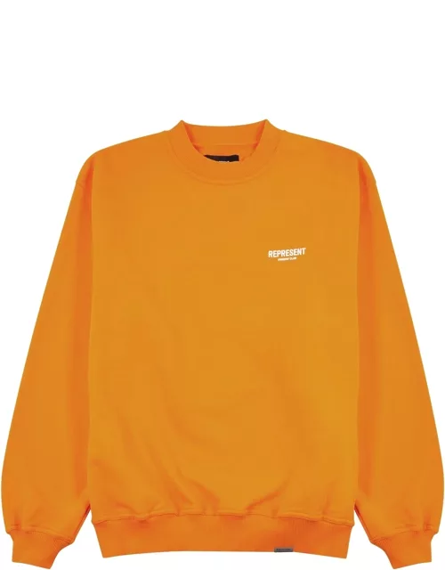 Represent Owners Club Logo Cotton Sweatshirt - Orange