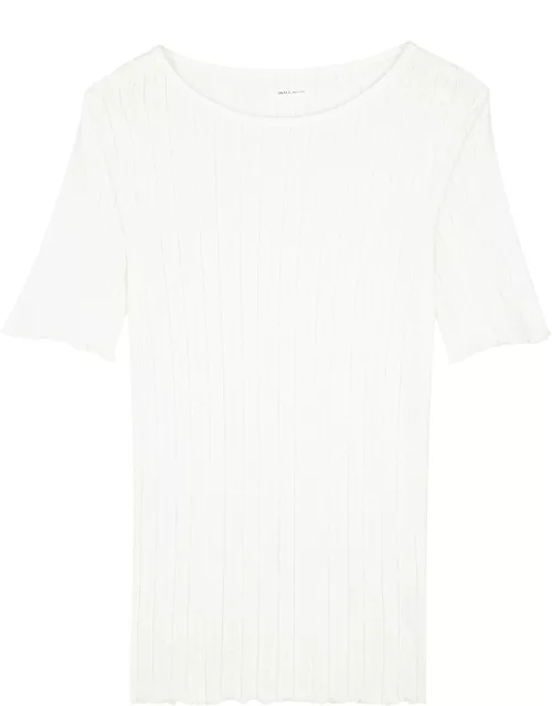Skall Studio Edie Pointelle-knit Cotton Top - Off White