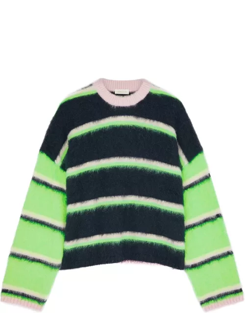Stine Goya Lucs Stripe-intarsia Knitted Jumper - Green