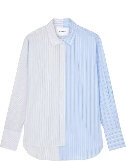 Frame Le Mix Panelled Striped Cotton Shirt - Multicoloured