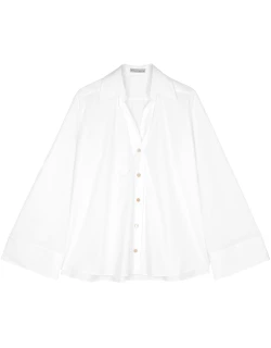 Palmer//harding Spliced Cotton-poplin Shirt - White