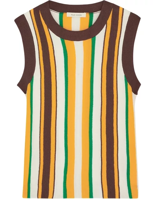 Wales Bonner Scale Striped Knitted Cotton Tank - Multicoloured