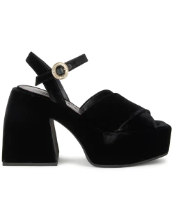 Nodaleto Bulla Joni 105 Velvet Platform Sandals - Black