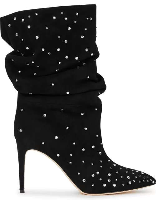 Paris Texas 85 Embellished Suede Boots - Black