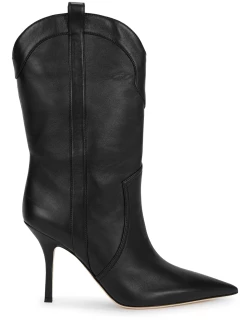 Paris Texas Paloma Leather Mid-calf Boots - Black