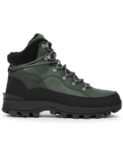 Hunter Explorer Panelled Leather Hiking Boots - Khaki