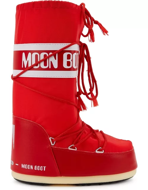 Moon Boot Icon Red Padded Nylon Snow Boots - 8
